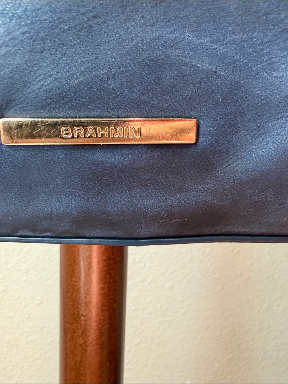 Brahmin Navy Blue Leather Crossbody Bag with Matching Wallet - Picture 8 of 16